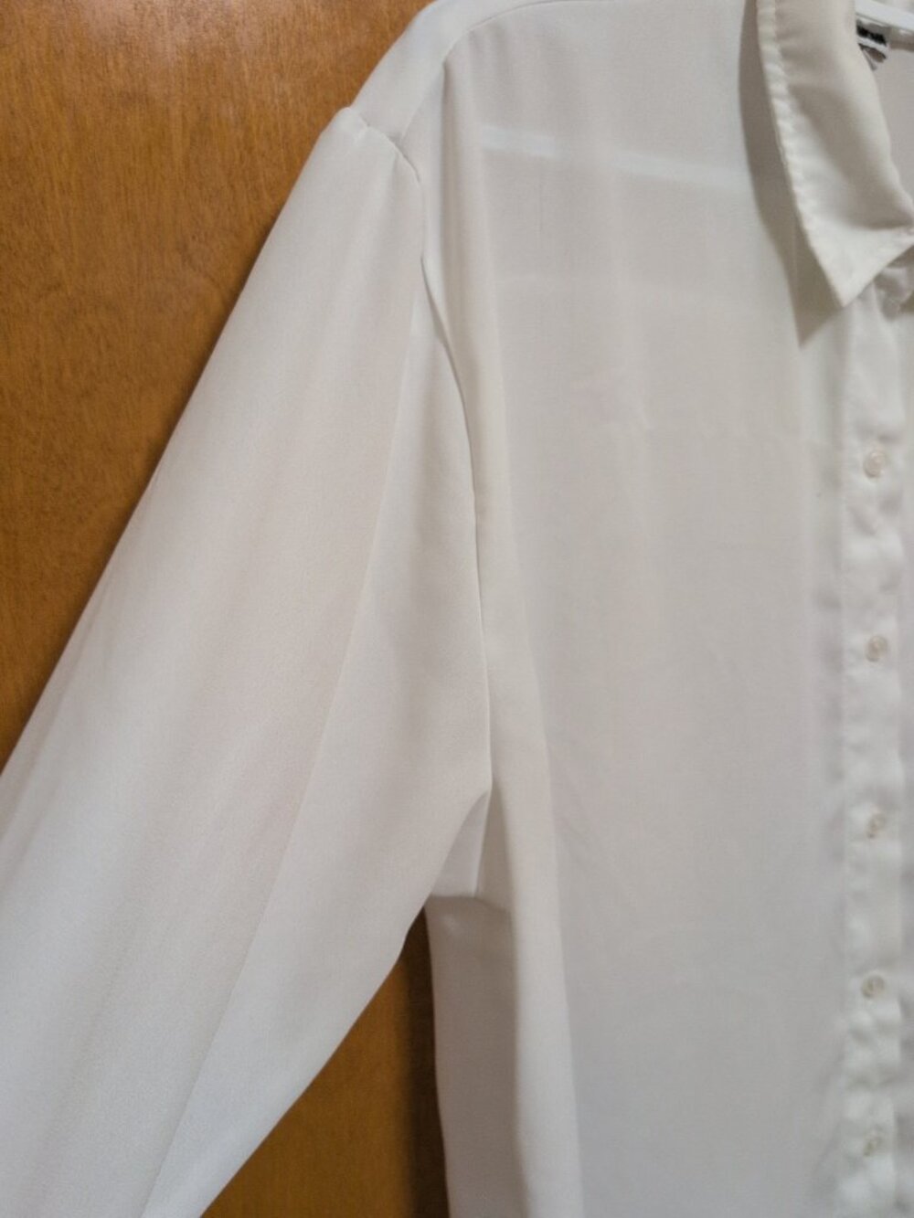FashionNOVA Shirt Womens M White Long Sleeve Dress Solid Button Up Formal - Picture 5 of 8